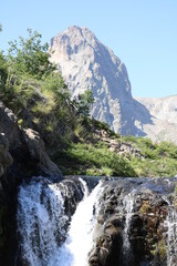 waterfall in the mountains