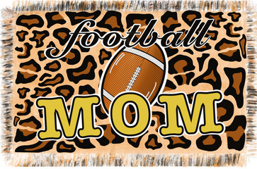Football mom on leopard print background. sublimation design