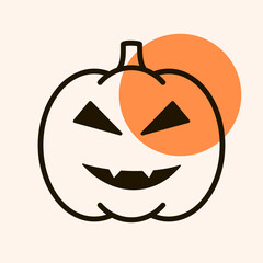 Halloween pumpkin icon vector. Jack-O-Lantern