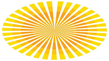 Yellow Swirl Sunrays.
Illustration white background.