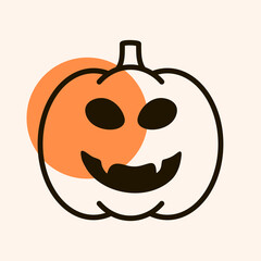 Halloween pumpkin icon vector. Jack-O-Lantern