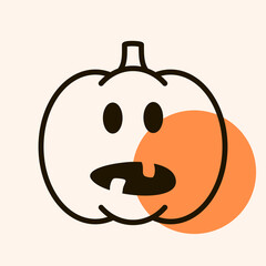 Halloween pumpkin icon vector. Jack-O-Lantern