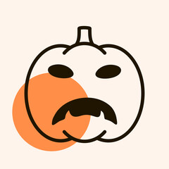 Halloween pumpkin icon vector. Jack-O-Lantern