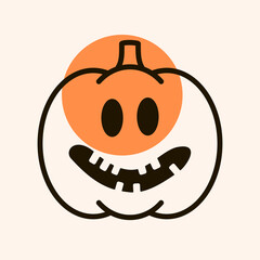 Halloween pumpkin icon vector. Jack-O-Lantern