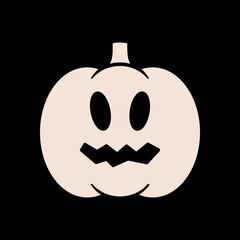 Halloween pumpkin icon vector. Jack-O-Lantern
