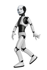 robot boy cartoon is walking
