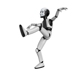robot boy cartoon karate attack