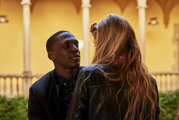 Boyfriend looking at his girlfriend with passion.