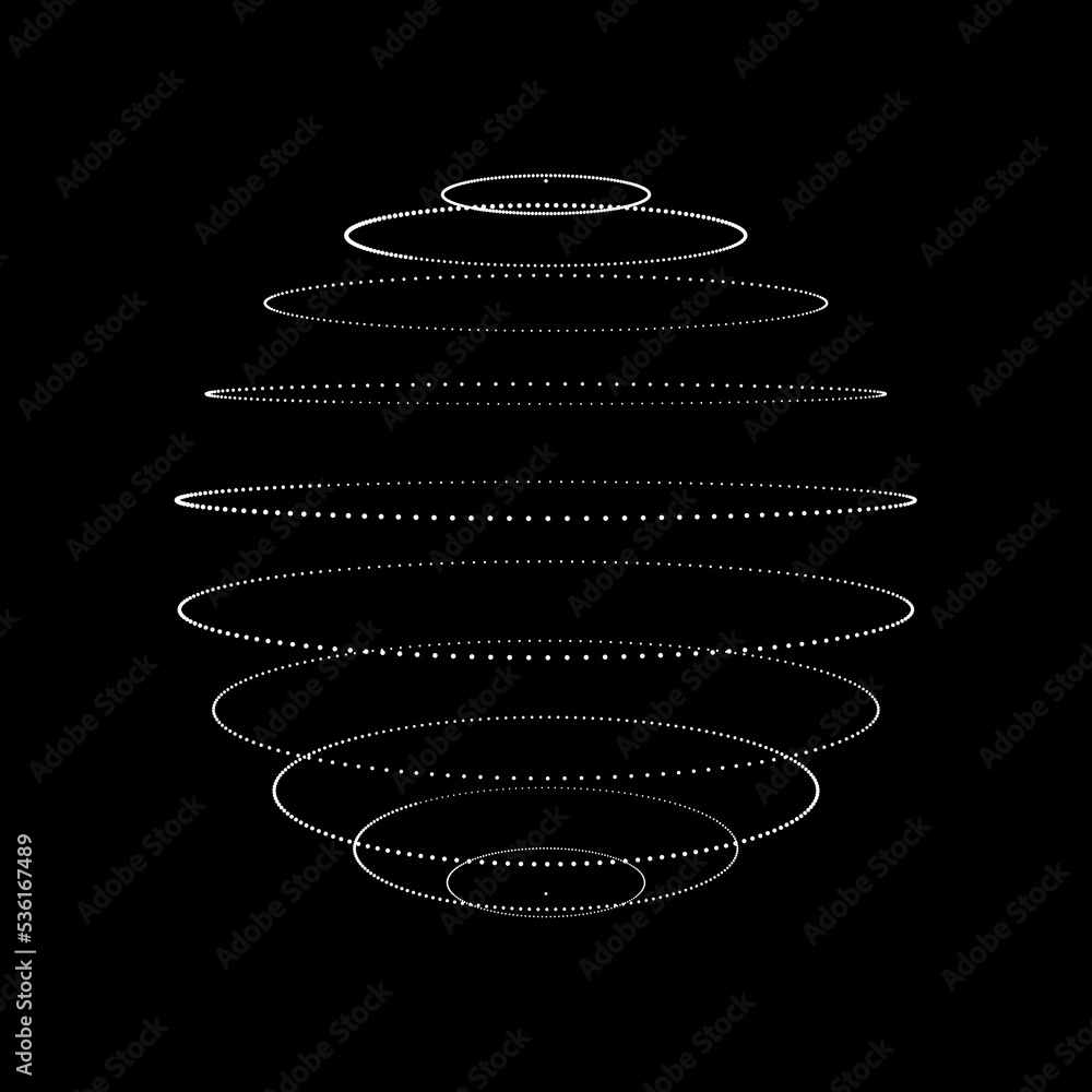 Poster abstract sphere from dots. technological background. analysis of virtual reality. vector illustratio