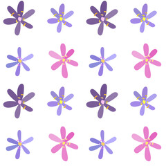 Colorful simple flowers. Floral seamless pattern. 