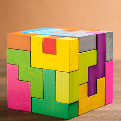 Geometric shapes in different colors. Logical tasks. Conundrum