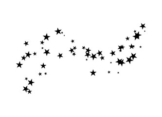 Fireworks star random source stream.  Falling Star. Stars on a white background.
