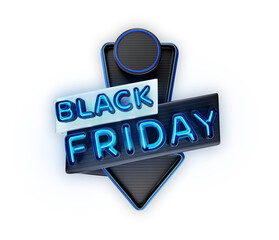 Label black friday 3d render for marketing campaigns