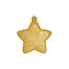 golden christmas bauble star isolated on white background