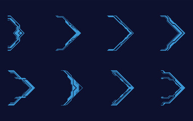 Hi-tech style blue arrows and bar ends