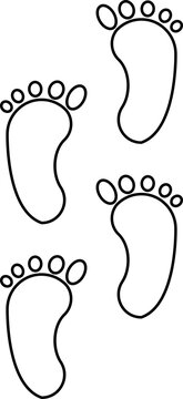footprints hand drawn