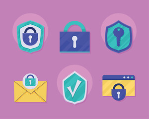 six cyber security icons