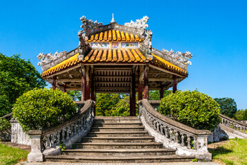 Fototapeta premium A pagoda in the grounds at the Imperial City of Hue, Vietnam, Asia