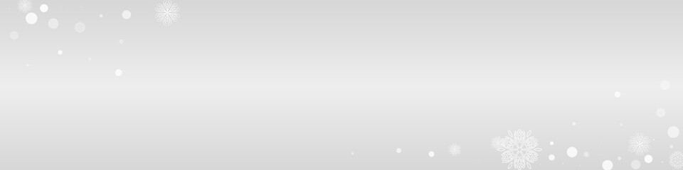 White Snow Vector Grey Panoramic Background.