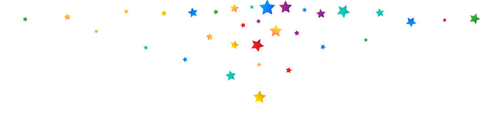 Happy Starfall Celebrate Vector White Panoramic