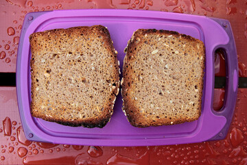 slices of bread on a plate