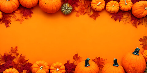 Naklejka na ściany i meble halloween pumpkin border