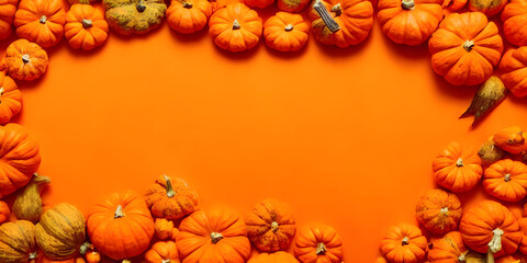 Fototapeta premium autumn leaves and pumpkins