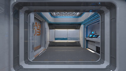 Obraz premium 宇宙船内の検査室