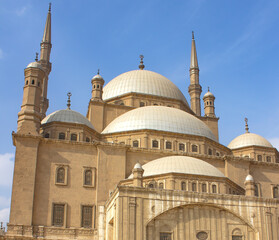 Fototapeta na wymiar Facade of the mosque of Muhammad Ali in Cairo, Egypt