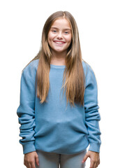 Fototapeta premium Young beautiful girl wearing winter sweater over isolated background with a happy and cool smile on face. Lucky person.