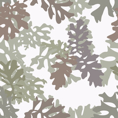 Abstract seamless pattern with leaves. Trendy hand drawn textures.