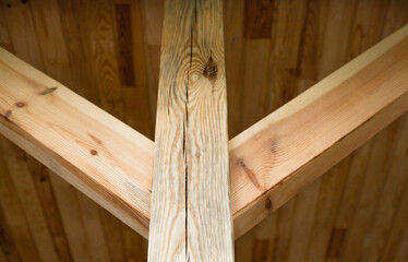 Wooden post with struts.