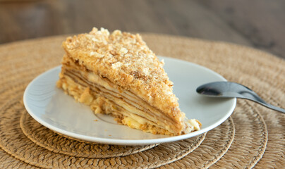yellow honey cake on white plate