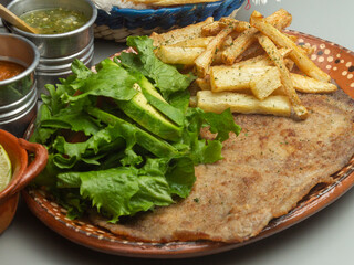 grilled meat with vegetables