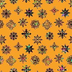 Winter seamless Noel snowflakes for wrapping paper and clothes print and kids and Christmas gifts
