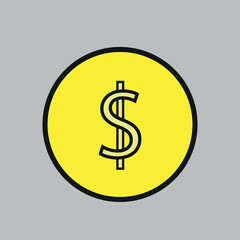 dollar coin vector.sollar icon.money icon vector.symbols