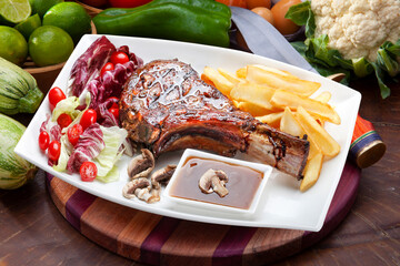 freshly grilled Tomahawk steaks