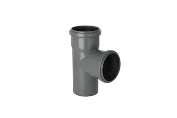 agriculture pipe pvc fittings and plumbers gray pipe equipment ,PVC plastic,with rubber sealing,white background.
