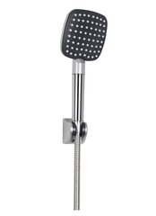 Obraz premium black-chromeShower head metal shower hose on a white background, 