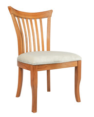 chair wooden, wooden chair, modern designer. Isolated chair on a white background,side shot
