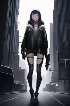 anime girl portrait. Generative AI Technology