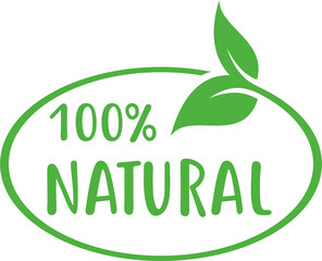 100 percent natural product label stamp badge
