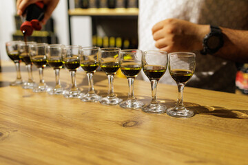 Healing balm based on olive oil. Background with copy space