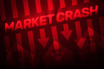 Housing market crash with arrows going down abstract background. Prices of real estate crashing concept wallpaper