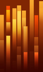 Orange and Golden burning bars abstract the background concept in vertical size. Modern wallpaper design shapes.