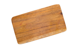 Handmade cutting board isolated on white background. wooden cutting board
