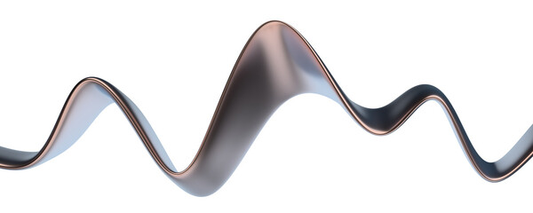 Abstract gold colored shape, 3d render