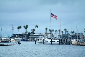 Moody Santa Barbara Harbor in Stormy Weather