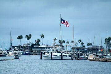 Moody Santa Barbara Harbor in Stormy Weather
