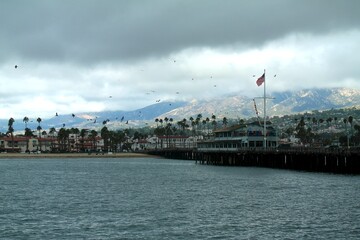 Moody Santa Barbara Harbor in Stormy Weather